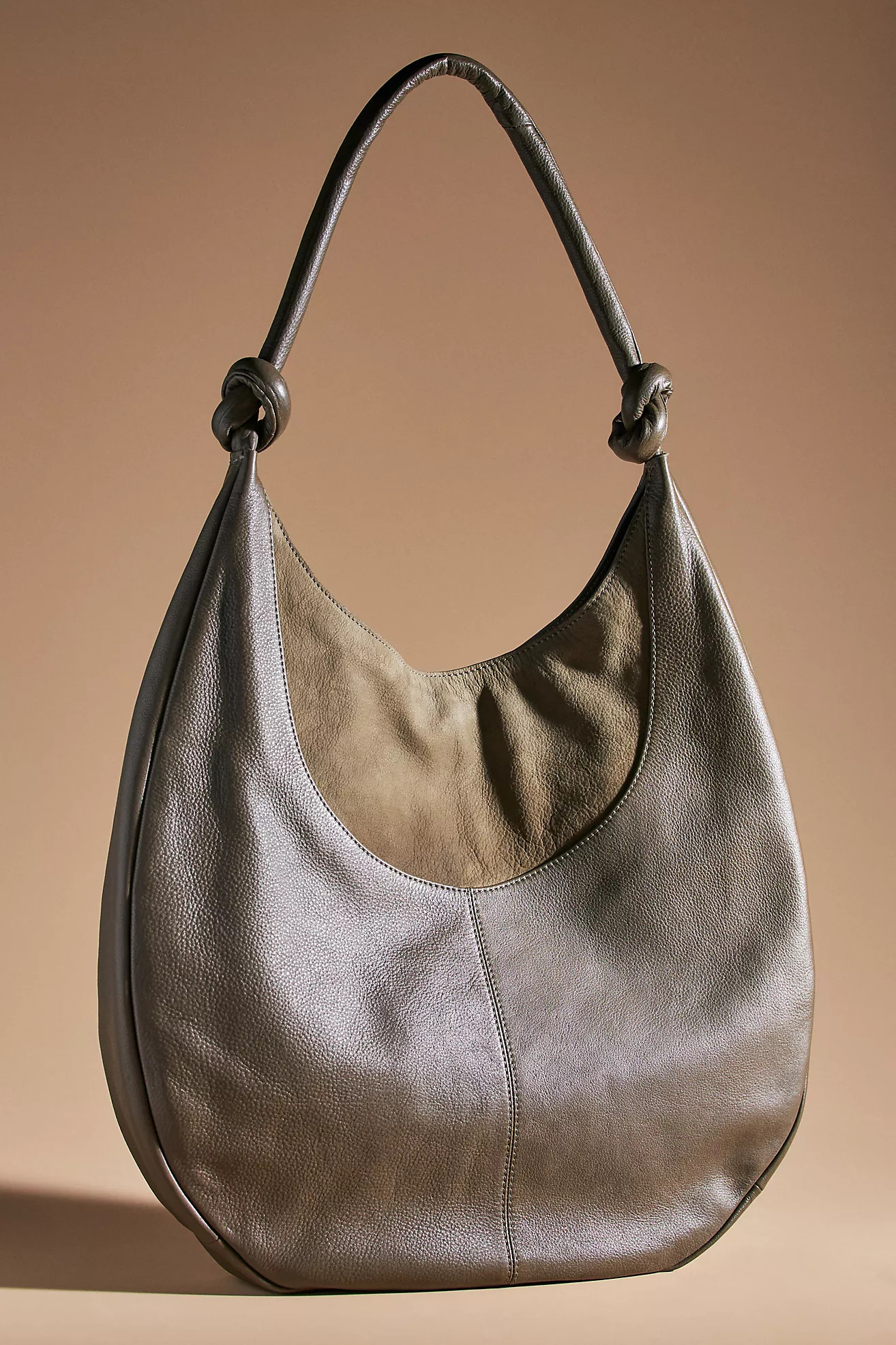 Slouchy Leather Knotted Circle Bag | Anthropologie (US)