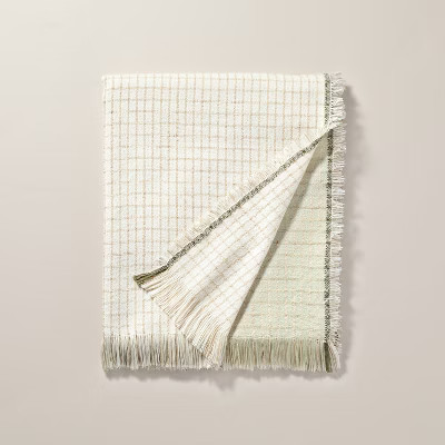 Colorblock Woven Throw Blanket Tan/Green - Hearth & Hand™ with Magnolia | Target