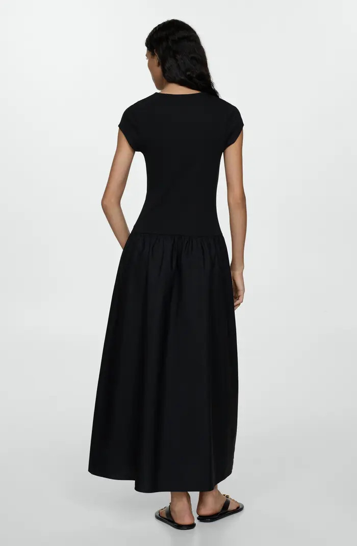 Mixed Media Fit & Flare T-Shirt Dress | Nordstrom