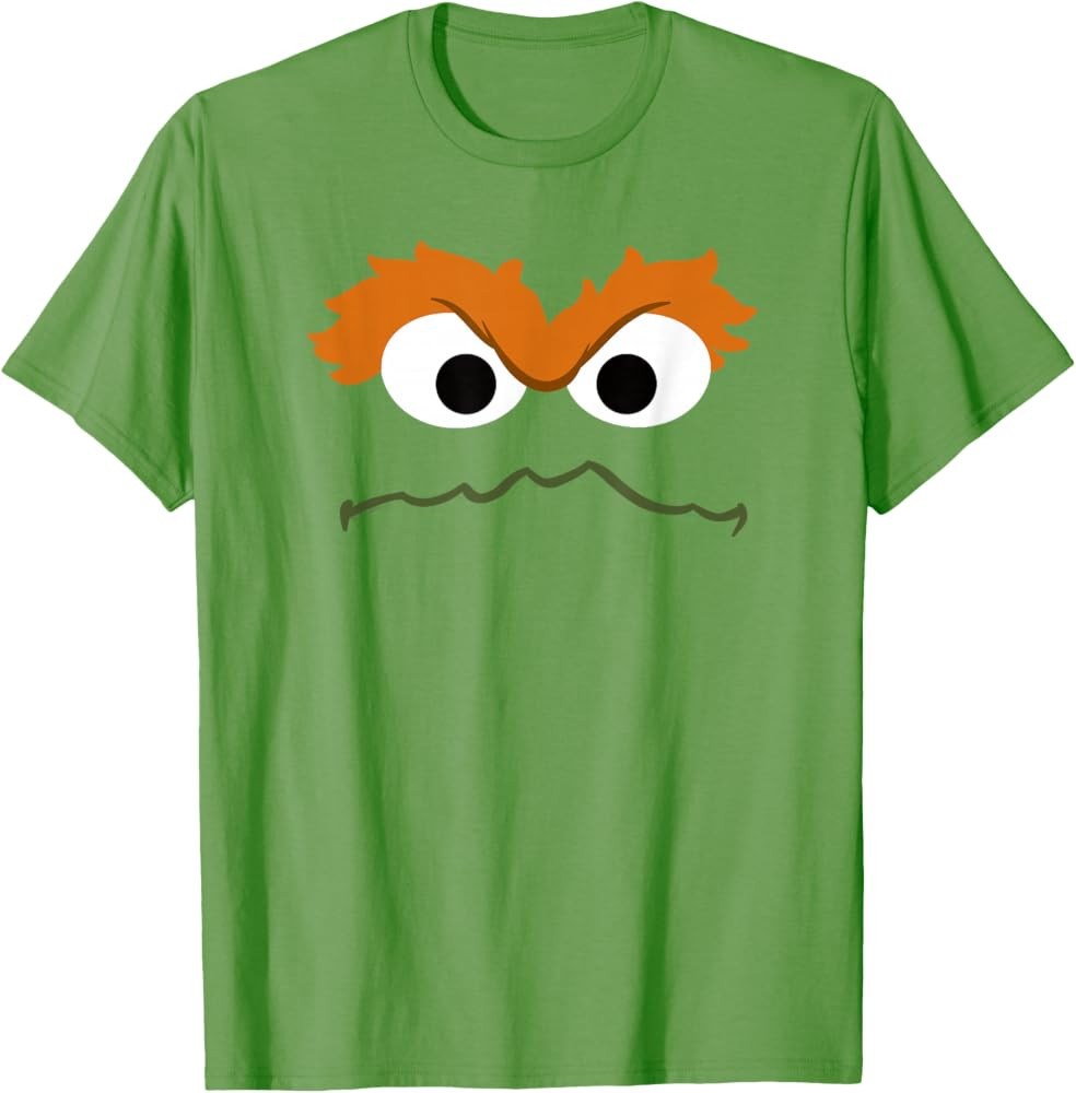Sesame Street Oscar The Grouch Face Halloween Costume T-Shirt | Amazon (US)