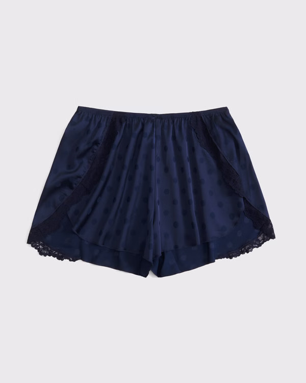 Jacquard Lace and Satin Sleep Short | Abercrombie & Fitch (US)