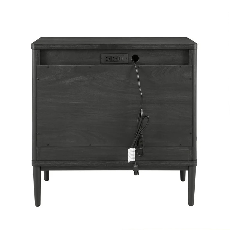 (2 pack) Better Homes & Gardens Oaklee 3 Drawer Nightstand with USB, Charcoal Finish | Walmart (US)