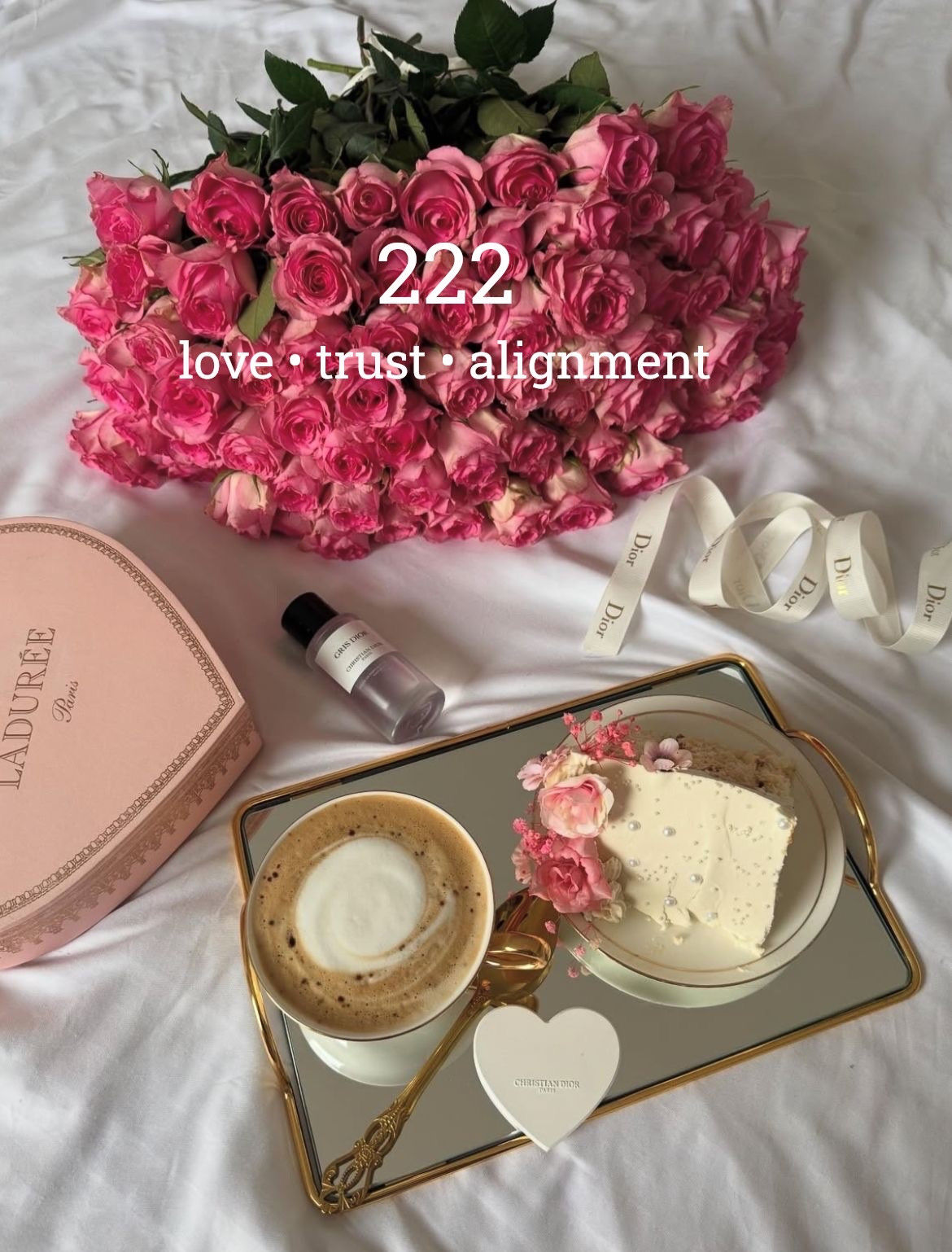 222
love • trust • alignment

If you’ve been seeing 222 lately, this is your reminder to stop chasing.

222 appears when you’re being asked to trust what’s already unfolding behind the scenes. The relationship, opportunity, friendship, or dream you’ve been thinking about doesn’t need more force. It needs more faith.

My favorite 222 ritual is simple:

🌹 Light a rose candle & create a beautiful space

☕ Pour your coffee into a pretty cup instead of rushing through your morning
🎀 Enjoy something sweet, slowly. Teach your nervous system that life is meant to be received, not earned through exhaustion
✨ Wear a soft floral fragrance as a reminder that you are magnetic, not chasing 
💗 Place your favorite jewelry on a beautiful dish & choose one piece intentionally. Let it represent the love & partnership you’re calling in
🪞 Keep a mirrored tray nearby as a symbol that what you send out returns to you

The lesson of 222 is that alignment doesn’t feel frantic, it feels peaceful.
It feels like knowing your flowers are already on their way before they’ve arrived.
So if you’ve been seeing 222, take a deep breath.

Stop checking.
Stop forcing.
Stop wondering.

What’s meant for you is already moving toward you & tonight, when you see 222, smile, because the universe may not be asking you to do more 🌹☕🎀✨💗

It may be asking you to trust more~bg🤍

#LTKselfcare #LTKdayinmylife #LTKgrwm