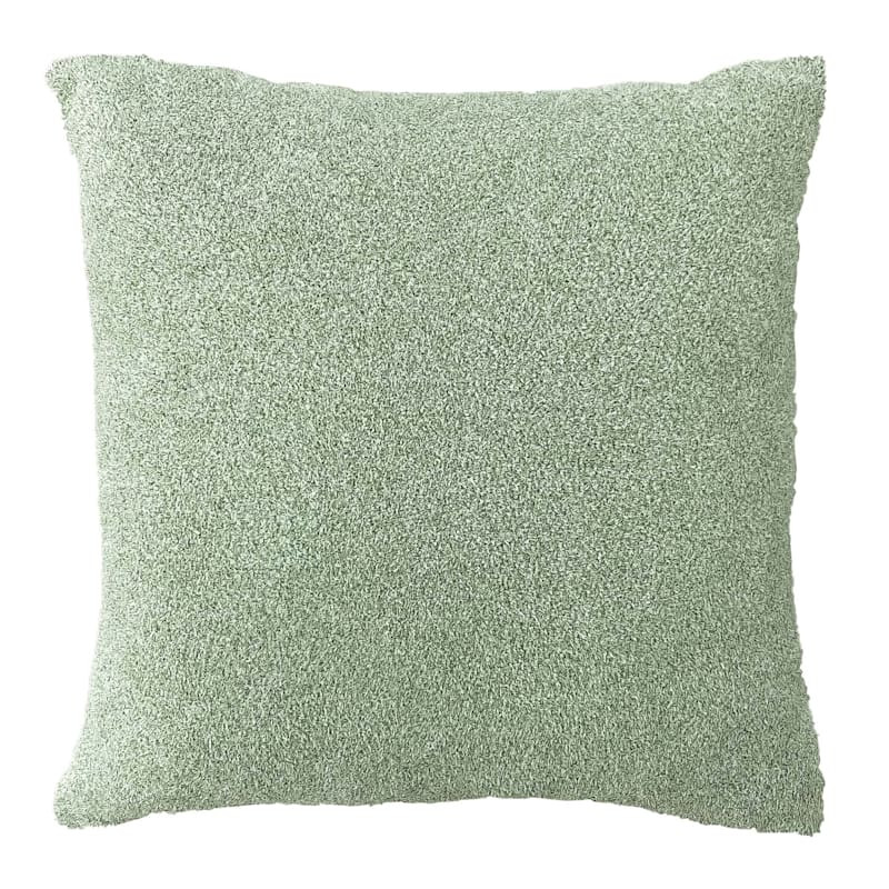 Green Heathered Cozy Plush Throw Pillow, 24" | At Home