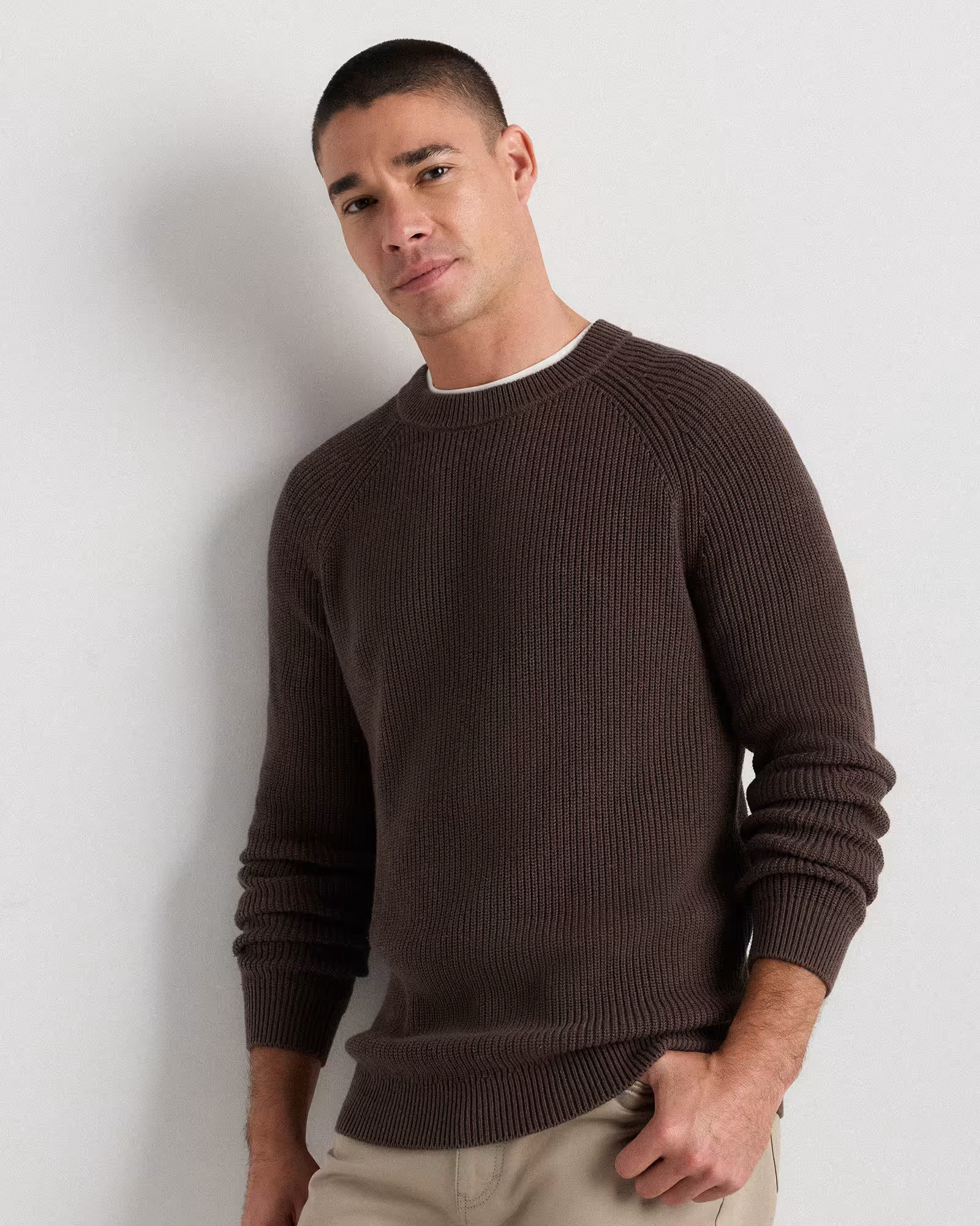 100% Organic Cotton Ribbed Crewneck Sweater | Quince