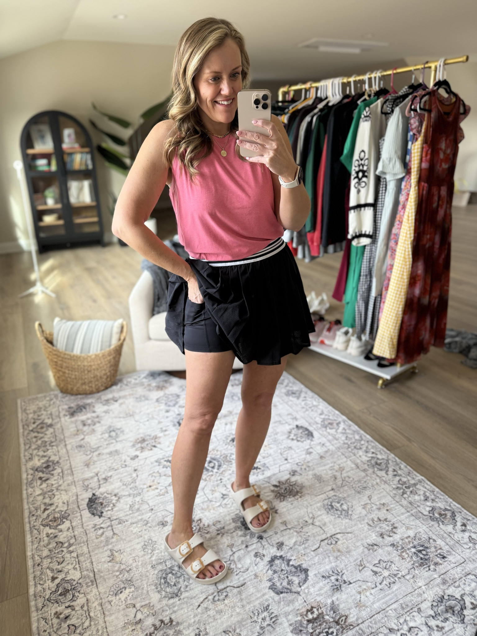 Walmart finds
Mom fashion
Walmart fashion 
Athletic dress
Sports mom
Shorts
Skort
Tank top 
Sneakers
Fits TTS, wearing medium 




#LTKootd #LTKOver40 #LTKMidsize