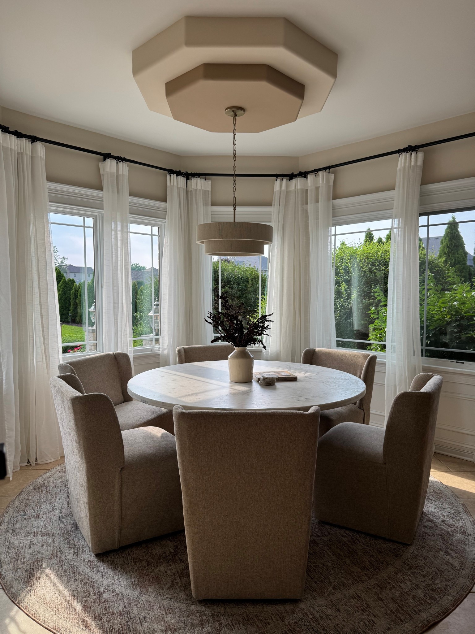 Breakfast nook in our home with Amazon dining chairs and West Elm dining table! 

#LTKSeasonal #LTKHome #LTKSaleAlert