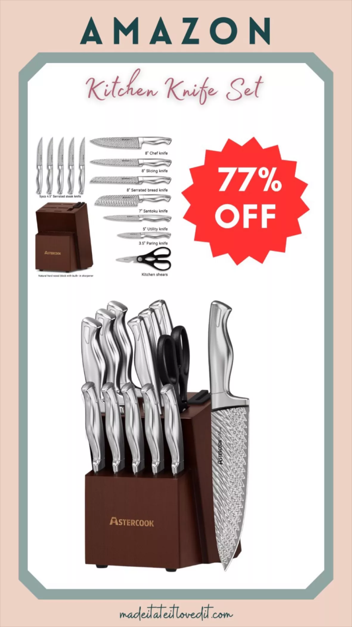 Astercook Knife Set, 14-Piece … curated on LTK