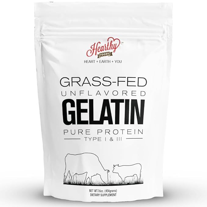 Hearthy Foods Beef Gelatin Powder Unflavored Gelatin Powder for Women and Men | Keto and Paleo Fr... | Amazon (US)