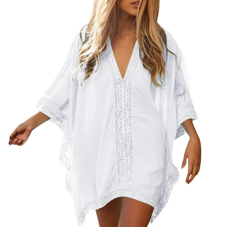 Swimsuit Cover Up for Women Beach Bathing Suit Swim Bikini Oversized Dresses | Walmart (US)