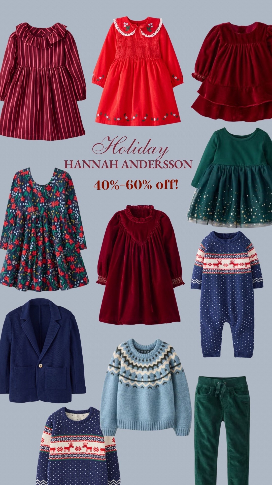Up to 60% off Hanna Andersson kids holiday wear! 

#LTKHoliday #LTKGiftGuide