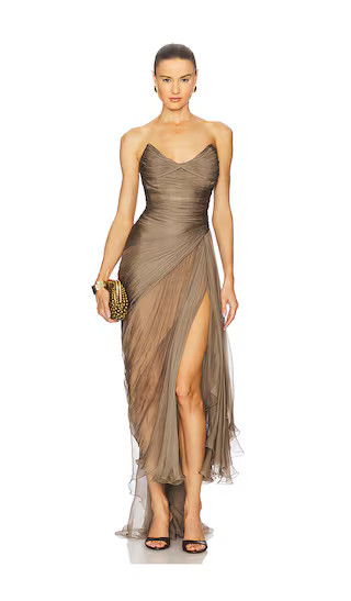 Heidi Gown in Olive | Revolve Clothing (Global)