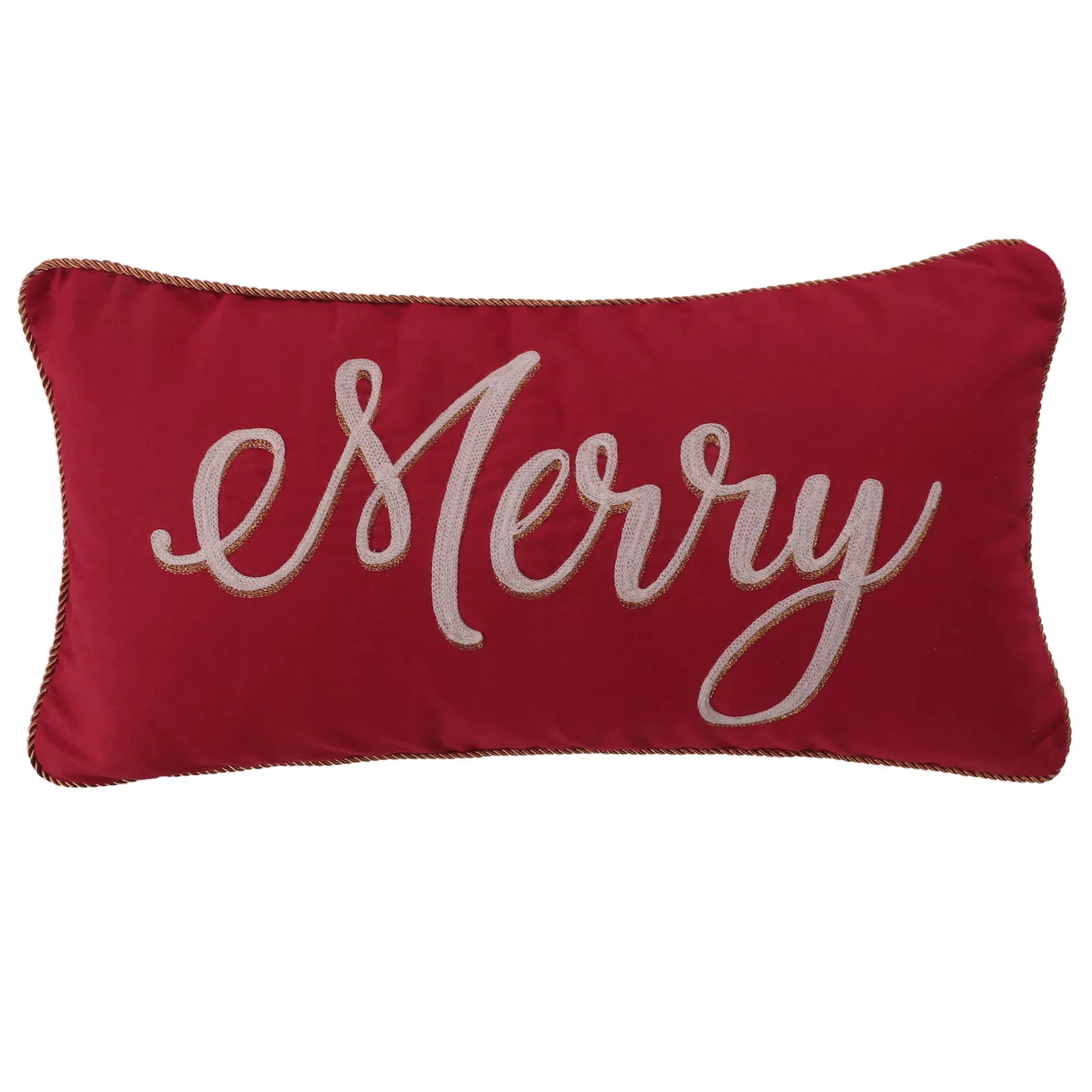 Levtex Home Yuletide ""Merry"" Oblong Throw Pillow, Red, Fits All | Kohl's