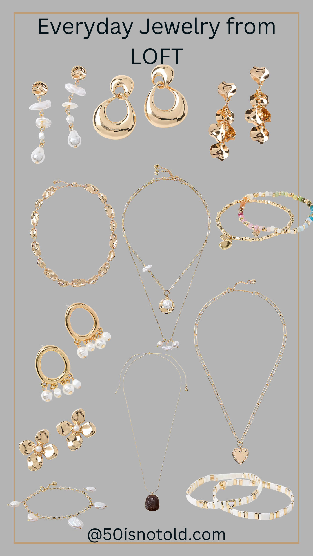 Statement earrings. Layered chains. Delicate details. 

 #LTKgrwm #LTKootd #LTKOver40