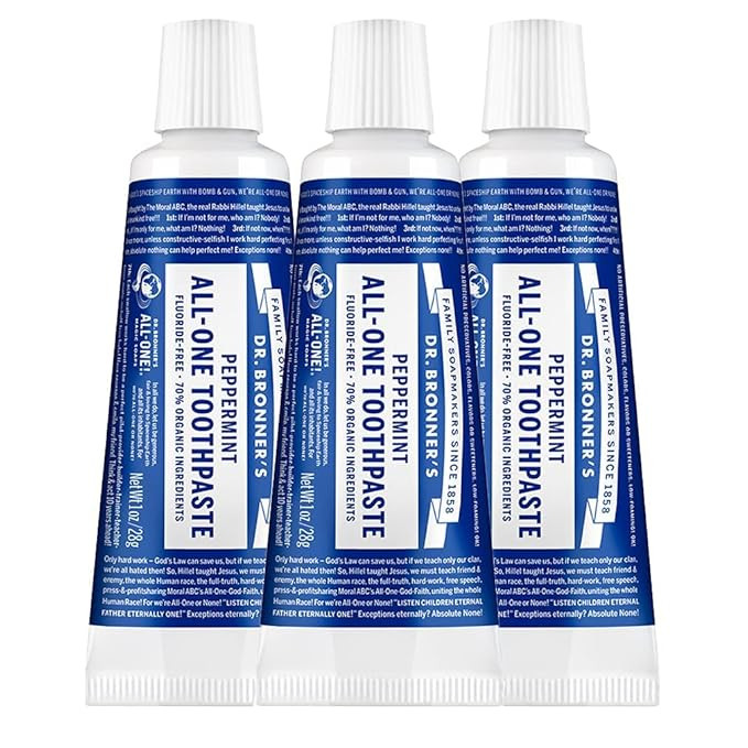 Dr. Bronner’s - All-One Toothpaste (Peppermint, 1 Ounce, 3-Pack) - 70% Organic Ingredients, Nat... | Amazon (US)