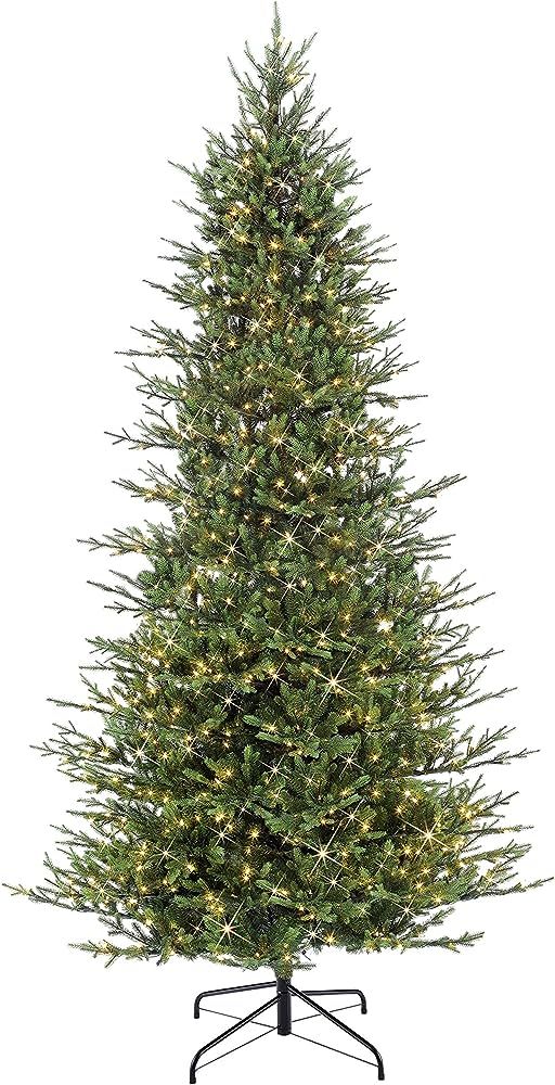 Puleo International 9 Foot Pre-Lit Slim Balsam Fir Artificial Christmas Tree with 800 Clear Lights | Amazon (US)