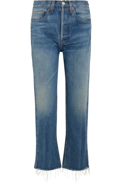 RE/DONE - Originals High-rise Stove Pipe Straight-leg Jeans - Blue | NET-A-PORTER (UK & EU)