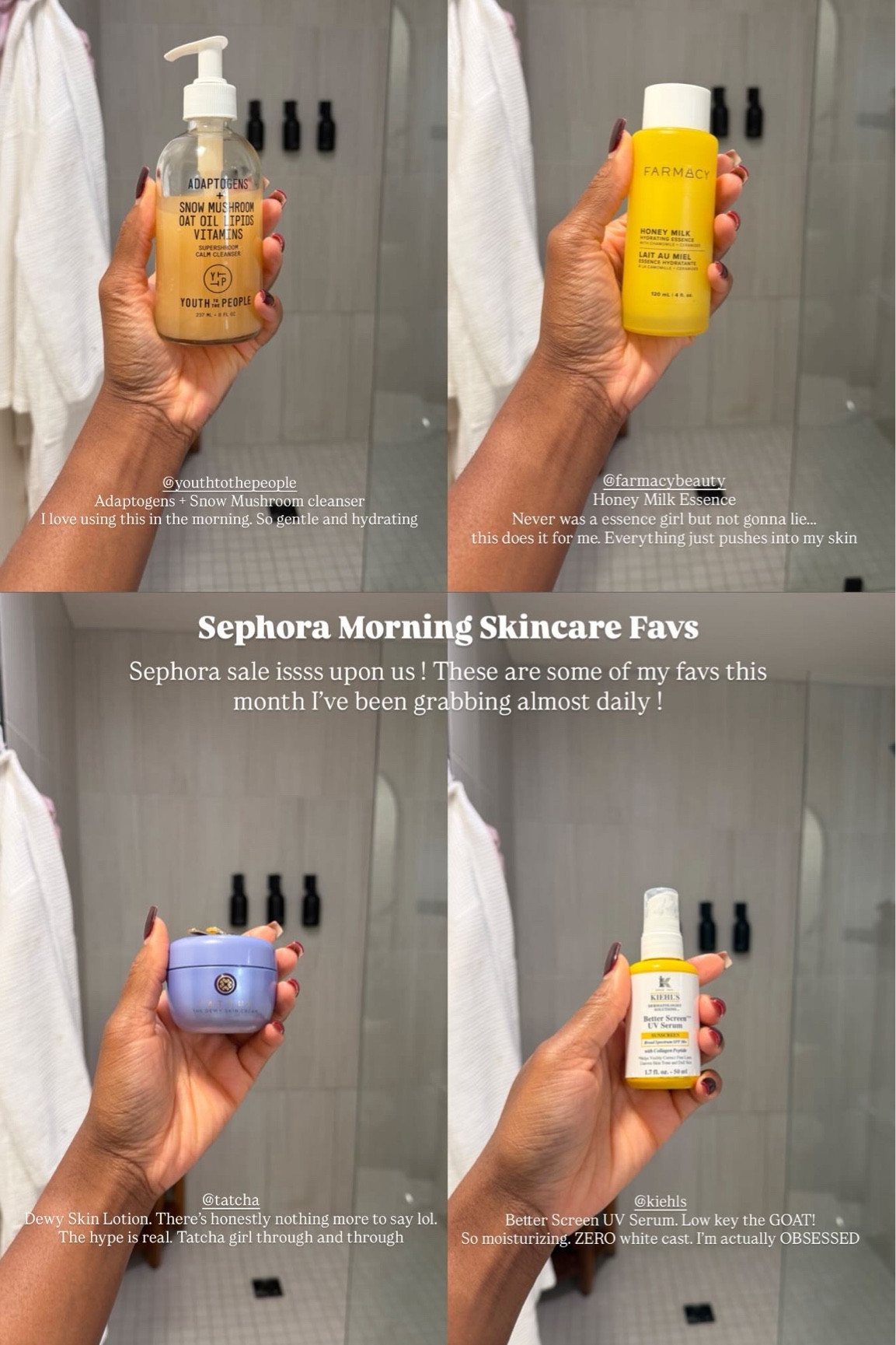 Some of my favs go to this month in the pic but listed some more for you guys to try for your AM skincare revamp for holidays ! #sephorasale #skincare #selfcare