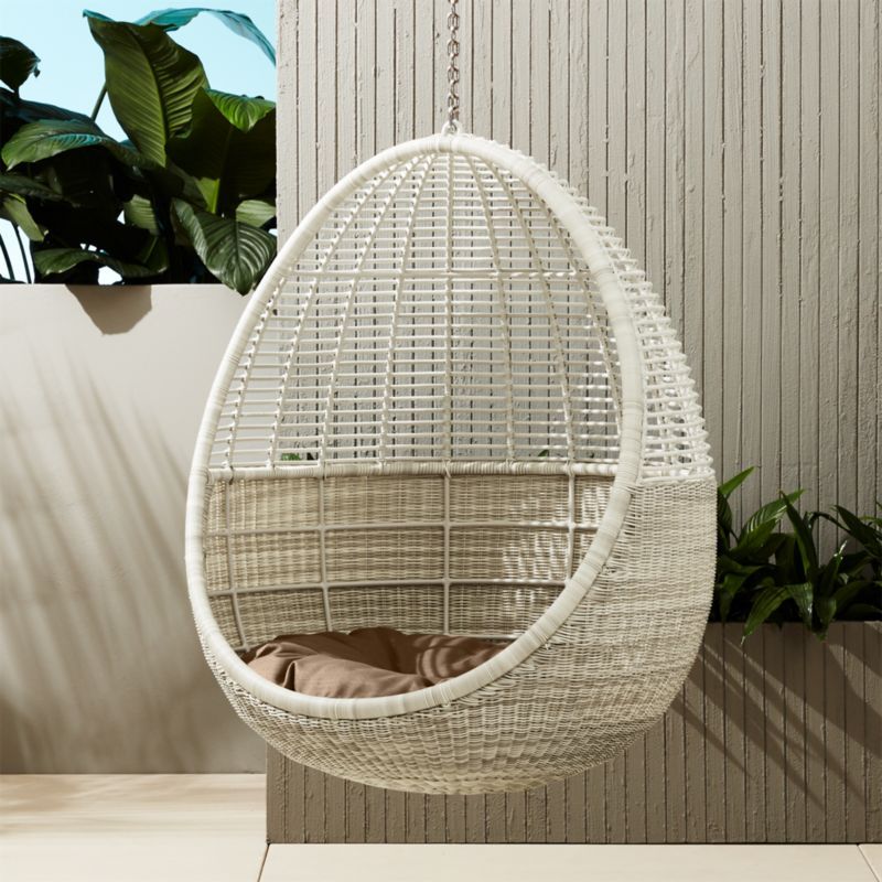 Pod Hanging Chair with Cushion + Reviews | CB2 | CB2