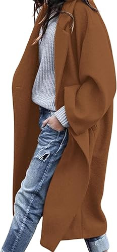 PRETTYGARDEN Womens Winter Coats 2025 Trendy Long Sleeve Notch Lapel Button Long Jackets Casual O... | Amazon (US)