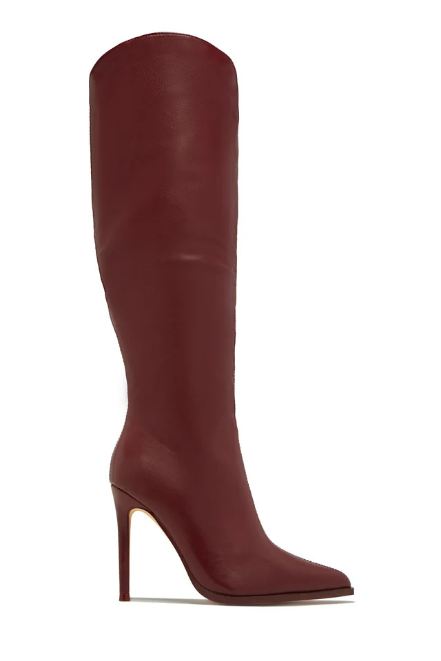 Miss Lola | Dakota Wine High Heel Boots | MISS LOLA