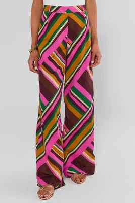 Gabby Multi Striped Wide Leg Pants | Avara