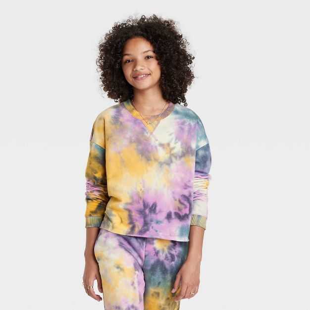 Girls' Boxy Cropped Sweatshirt - art class™ | Target