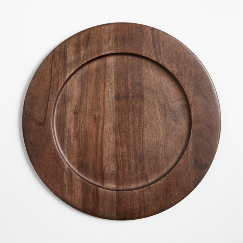 Madeira Acacia with a Walnut Finish Charger Plate | Crate & Barrel