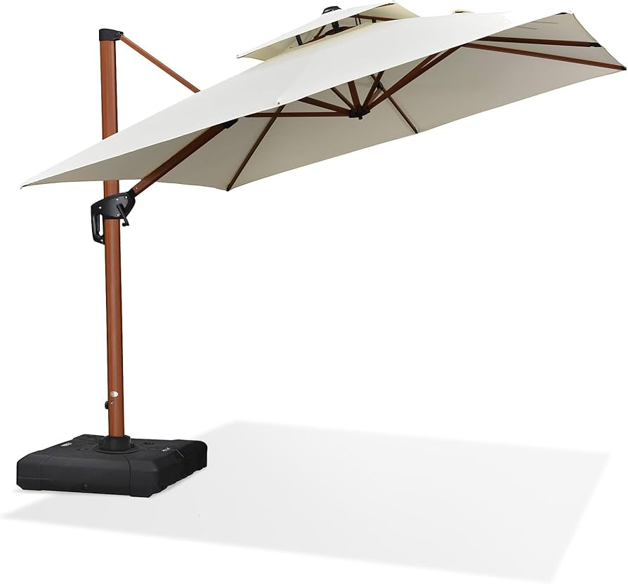 PURPLE LEAF 9ft Patio Umbrella Outdoor Square Umbrella Large Cantilever Umbrella Windproof Offset... | Amazon (US)