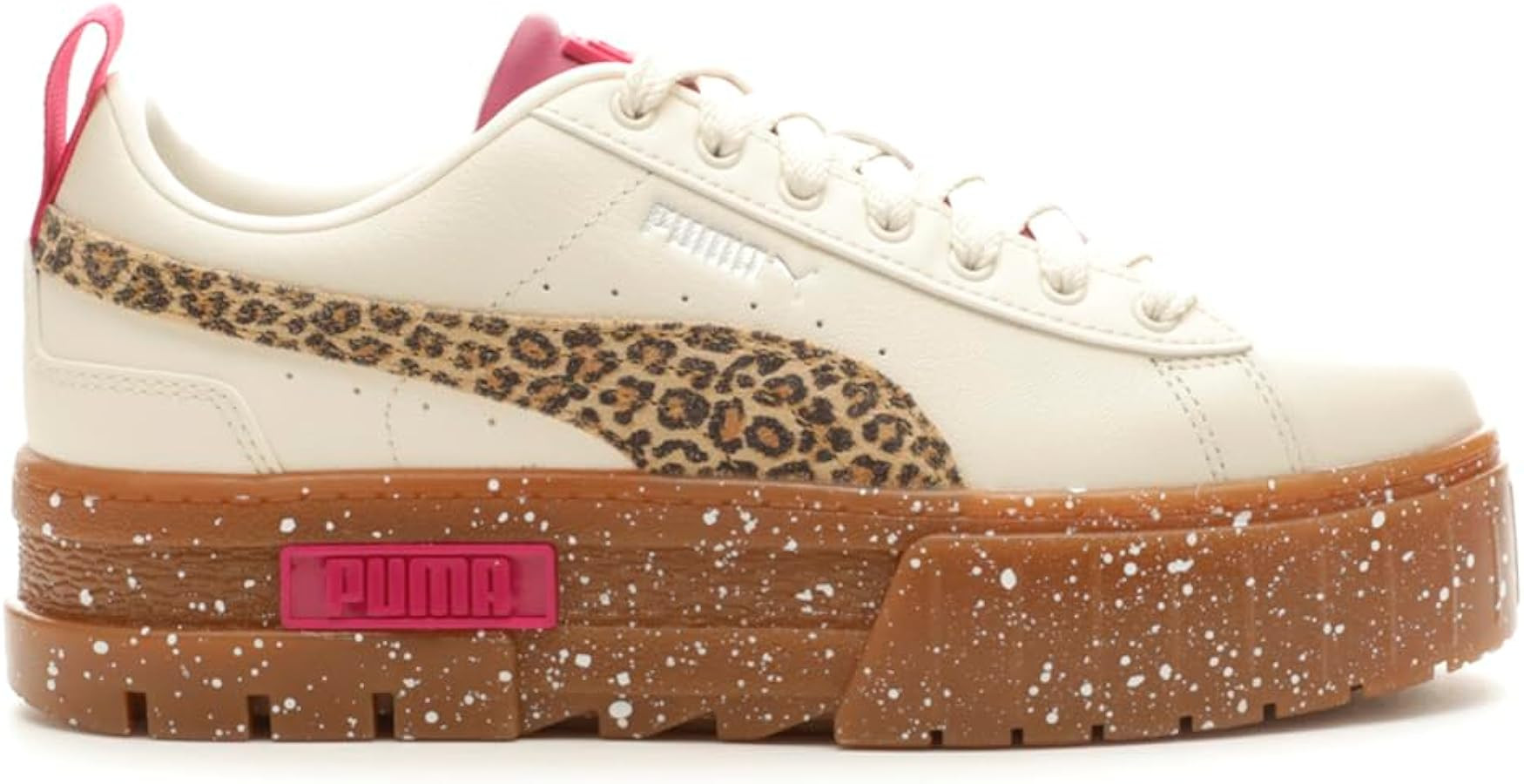 PUMA Womens Mayze Leopard-Cheetah Platform Sneakers Shoes Casual - Off White - Size 7 M | Amazon (US)