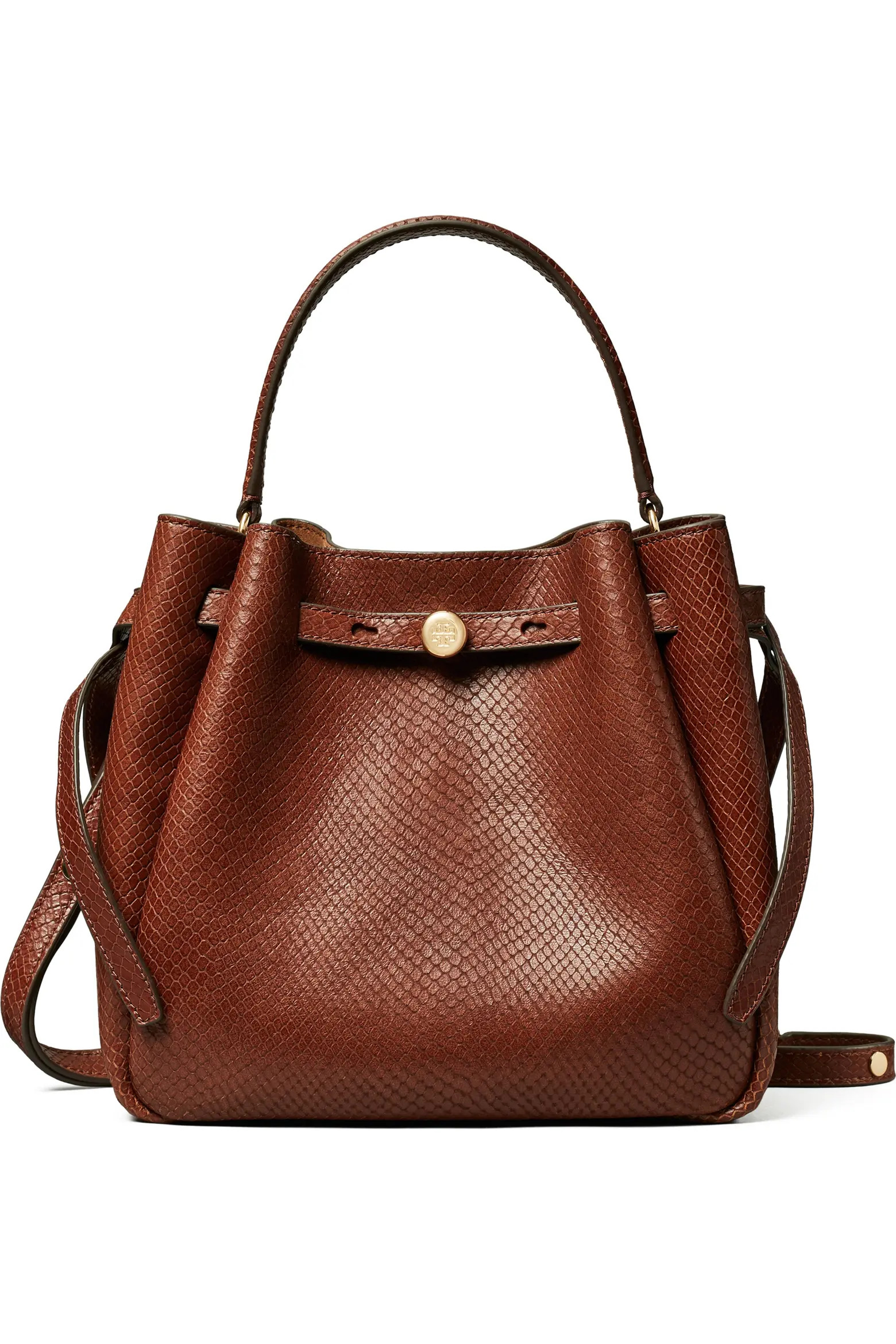 Tory Burch Romy Snake Embossed Leather Bucket Bag (Women) | Nordstrom | Nordstrom