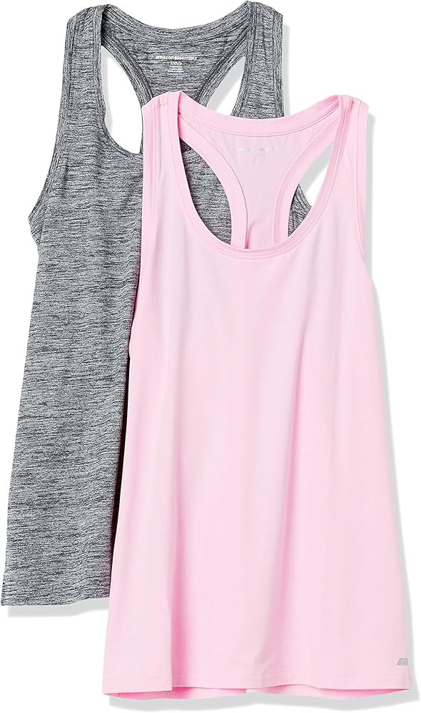 Amazon Essentials Women's Tech Stretch Relaxed-Fit Racerback Tank Top, Pack of 2 | Amazon (US)