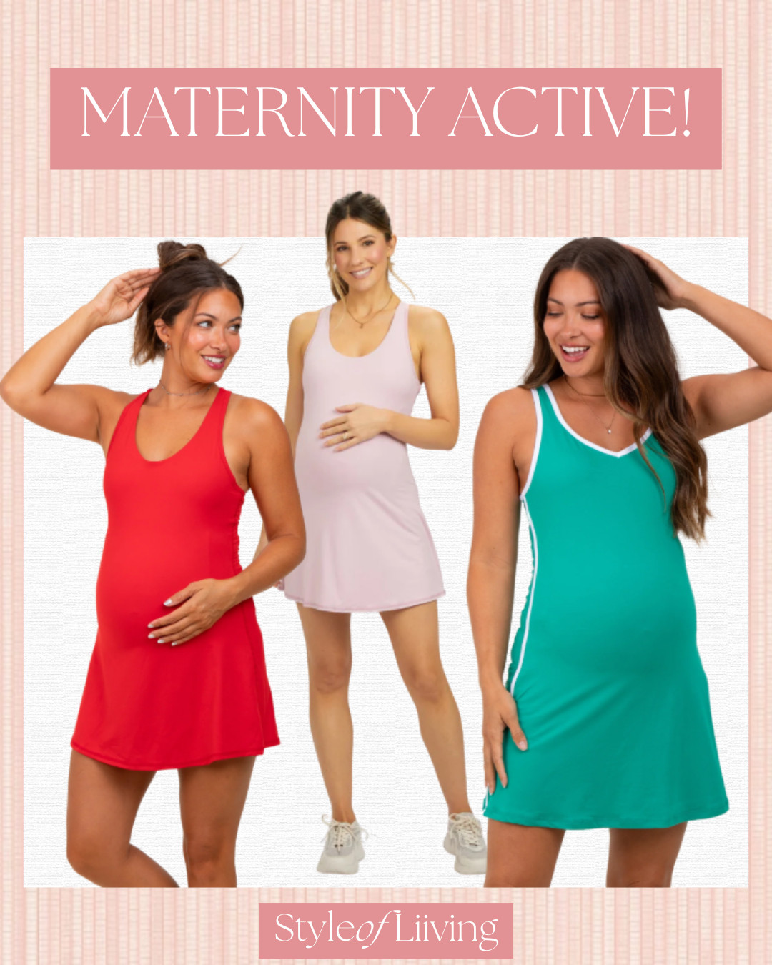 Maternity activewear and maternity tennis dresses from Pink Blush! Warm weather style for pregnant women. 
#maternitytennisdress #maternityactivewear #maternityathleisure #pregnancyactivewear #tennisdressstyle #athleticdress #sportydress #tennisstyle #athleisurestyle #pregnancystyle #maternityfashion #babybumpstyle #pregnantandfit #fitpregnancy #bumpfriendlyactivewear #momtobe #ltkstyle #tennisoutfit #pinkblush #pinkblushactive #pinkblushmaternity #ltkmomlife #ltkootd #ltkseasonal 

 #LTKfitnessgoals #LTKActive #LTKBump