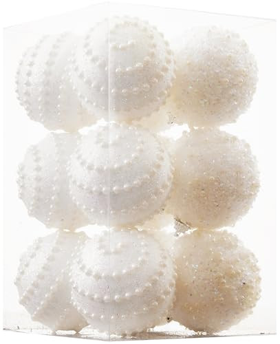 ChrisWish White Christmas Ball Ornaments, Christmas Ball Decorations Shatterproof Plastic Hanging Pearl Balls for Holiday Party(70mm/2.76", 12ct) | Amazon (US)