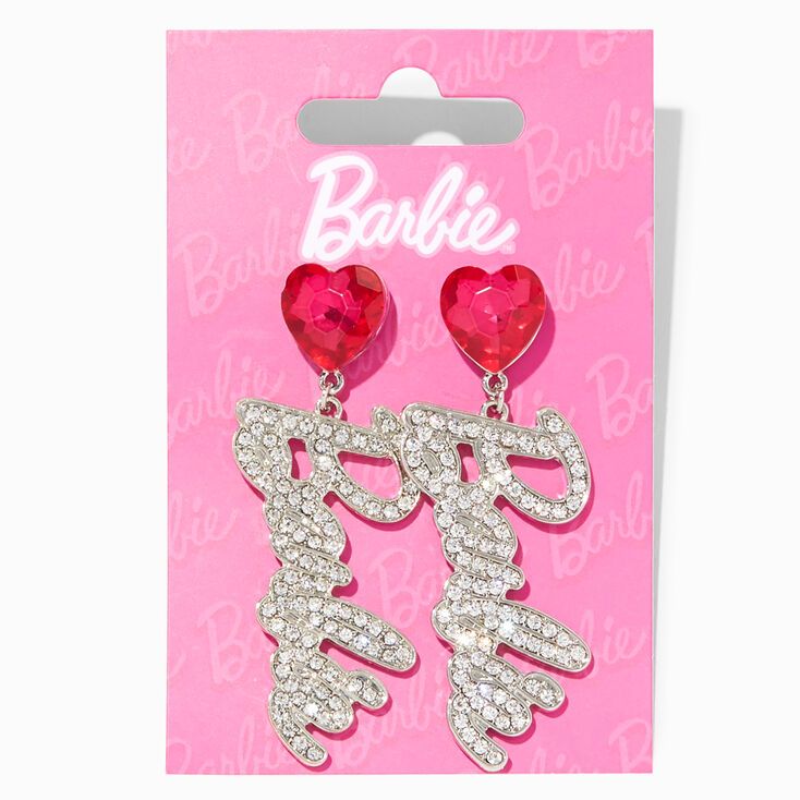 Barbie™ Silver Logo 2.5'' Drop Earrings | Claire's (US)