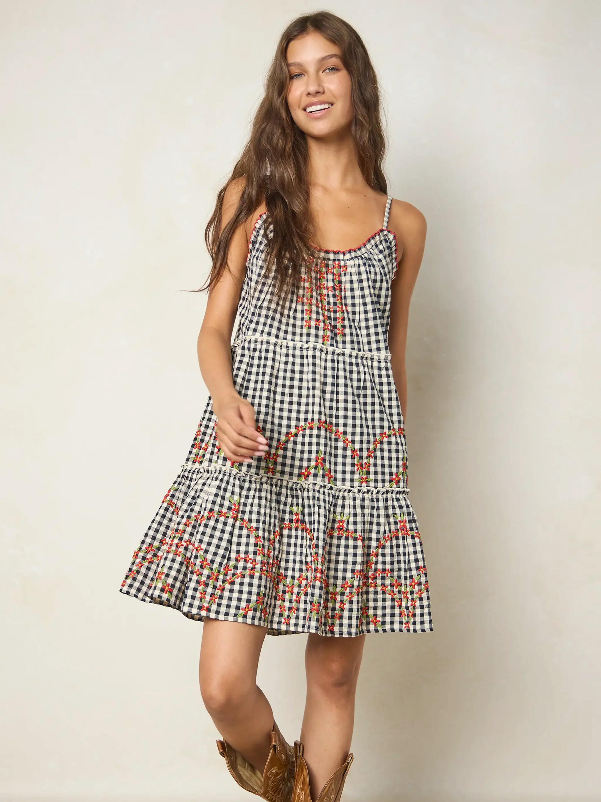 Harley Embroidered Cotton Mini Dress | Natural Life