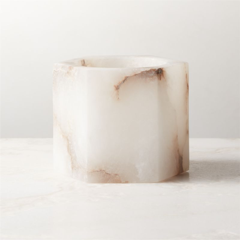 Talia Modern Alabaster Votive Candle Holder + Reviews | CB2 | CB2