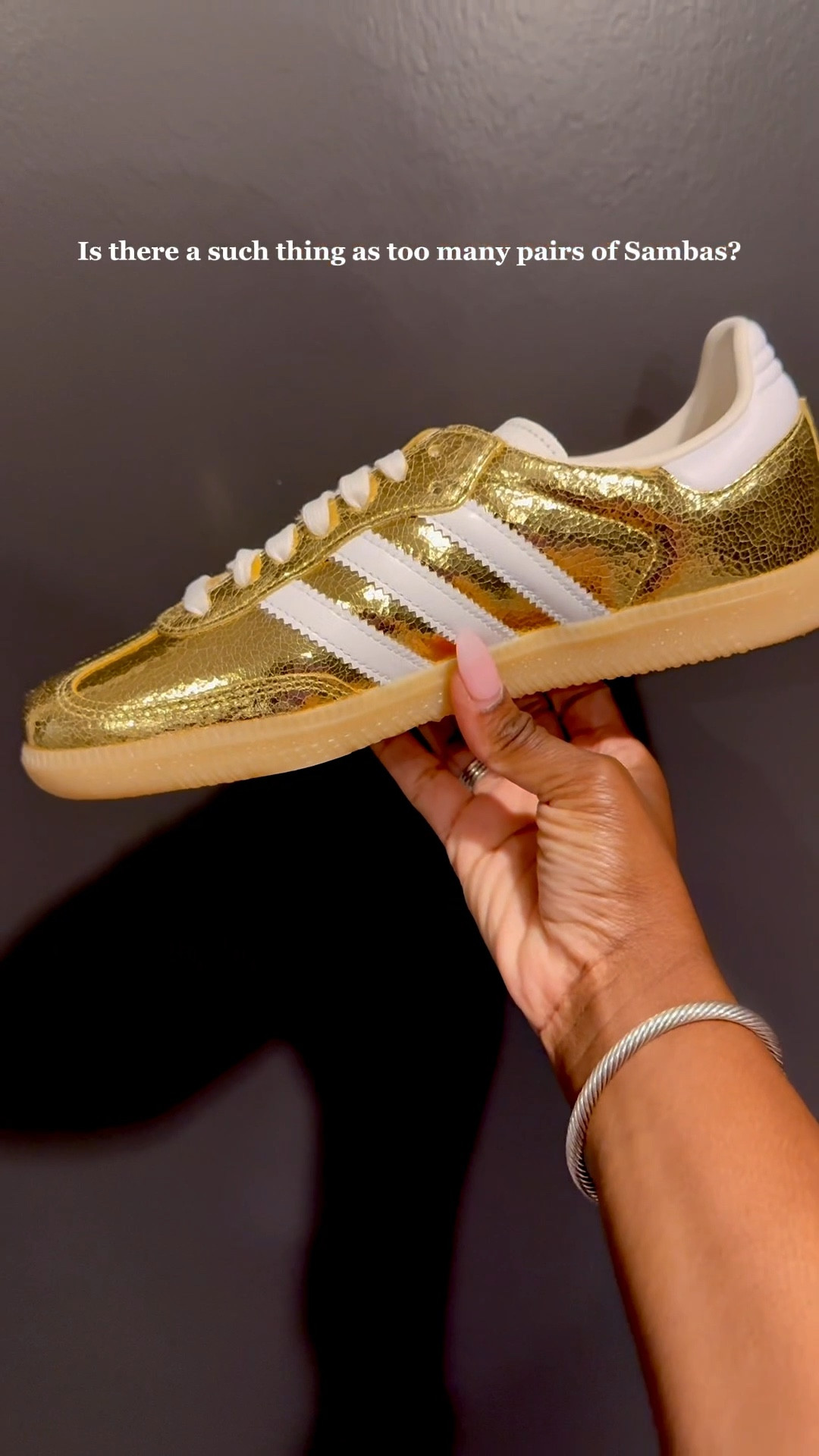 These metallic gold Sambas look even better in person. I usually go a whole size down from what I normally wear.

#LTKStyleTip #LTKShoeCrush