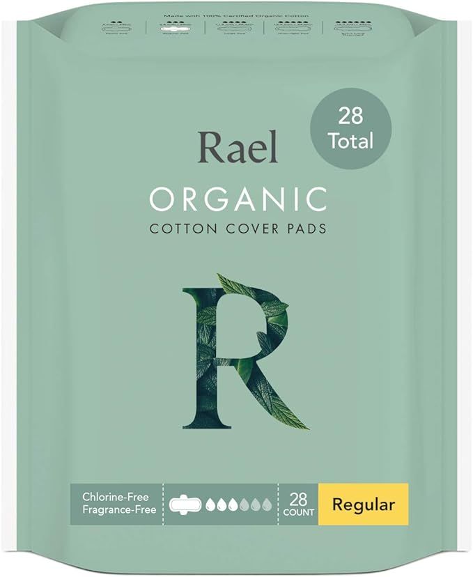Rael Certified Organic Cotton Menstrual Regular Pads, Ultra Thin Natural Sanitary Napkins with Wi... | Amazon (US)