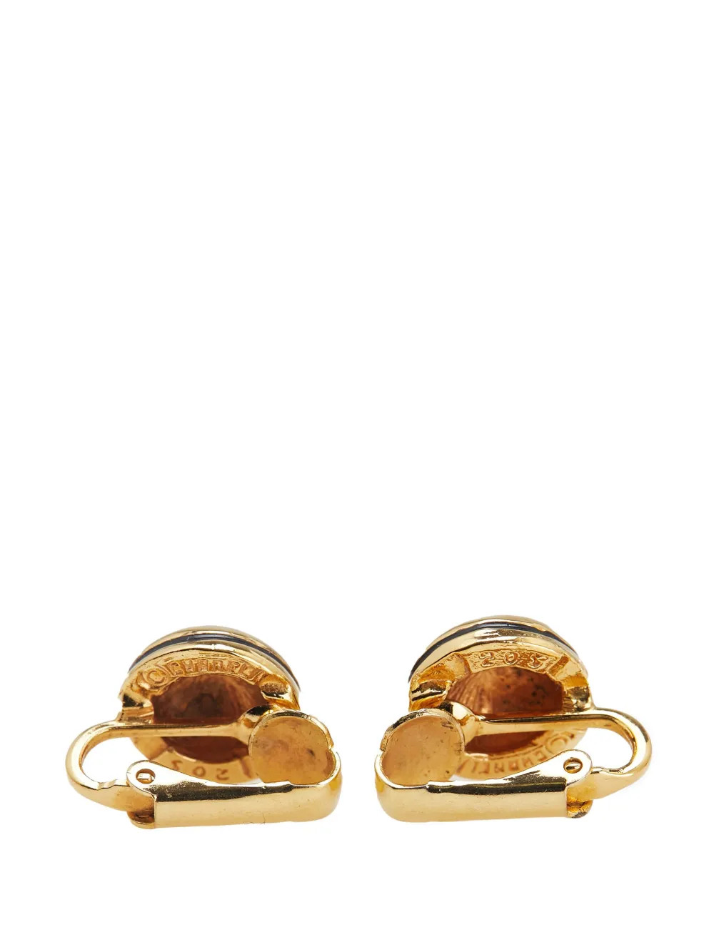 CHANEL Pre-Owned 1950-1970 Gold Plated CC Button Clip On Earrings Costume Earrings | Gold | FARFE... | Farfetch Global