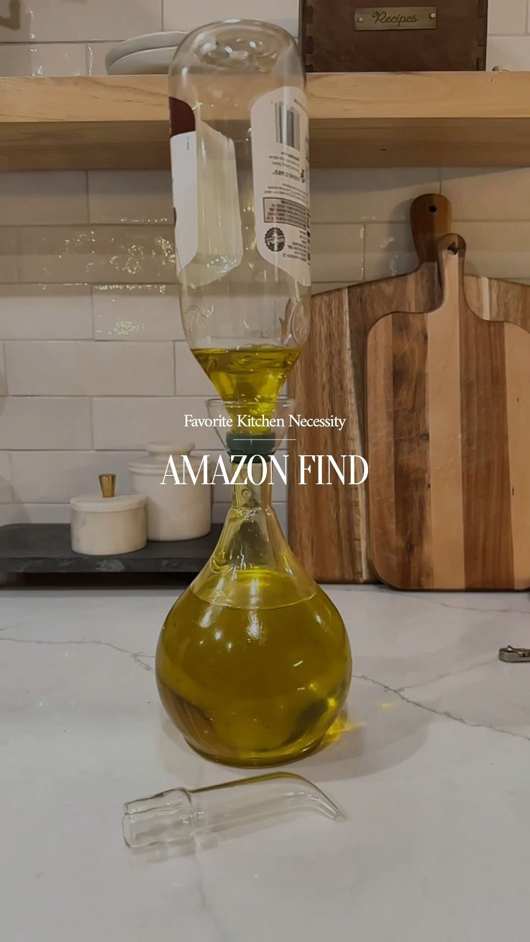 This oil bottle is not only beautiful, but practical and why I love it so much! It has an easy pour spout, a funnel neck so you can rest your EVOO bottle on it to fill and it catches every last drop! Bonus: it’s so pretty on your countertop 😍 linked everything else seen in this video too ☺️

🏷️ home gadgets , kitchen gadget , home finds , oil dispenser bottle , vinegar bottle , kitchen accessories 

#LTKhome #LTKVideo #LTKfindsunder50