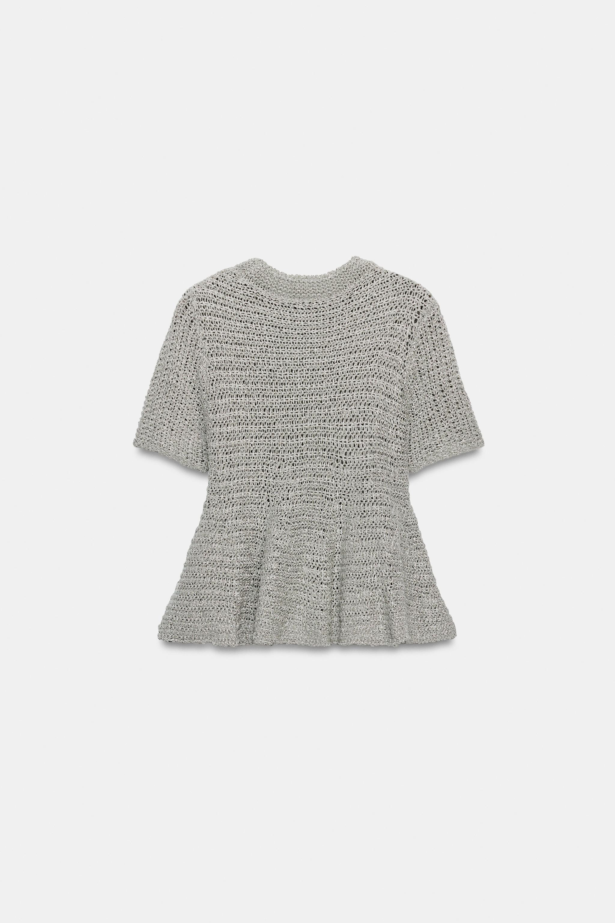 OPEN-KNIT PEPLUM TOP | Zara US