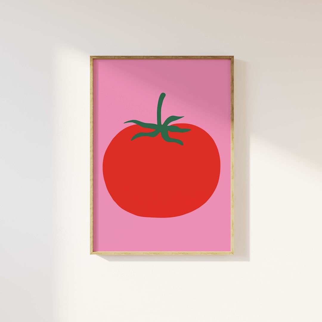 Tomato Print | Digital Art Download | Pomodoro Tomato Wall Art | Italian Kitchen Art Print | Cute... | Etsy (US)