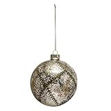 Creative Co-Op 4" Round Mercury Ball w/Painted Pattern, Antique Finish Glass Ornaments, Multi | Amazon (US)