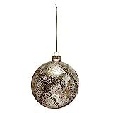 Creative Co-Op 4" Round Mercury Ball w/Painted Pattern, Antique Finish Glass Ornaments, Multi | Amazon (US)