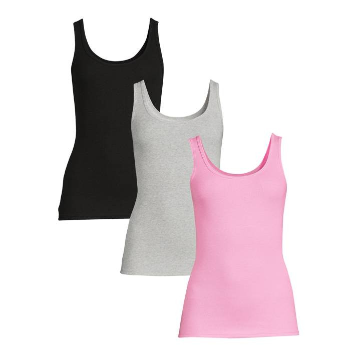 Time and Tru Women's Rib Tank Top, 3-Pack | Walmart (US)