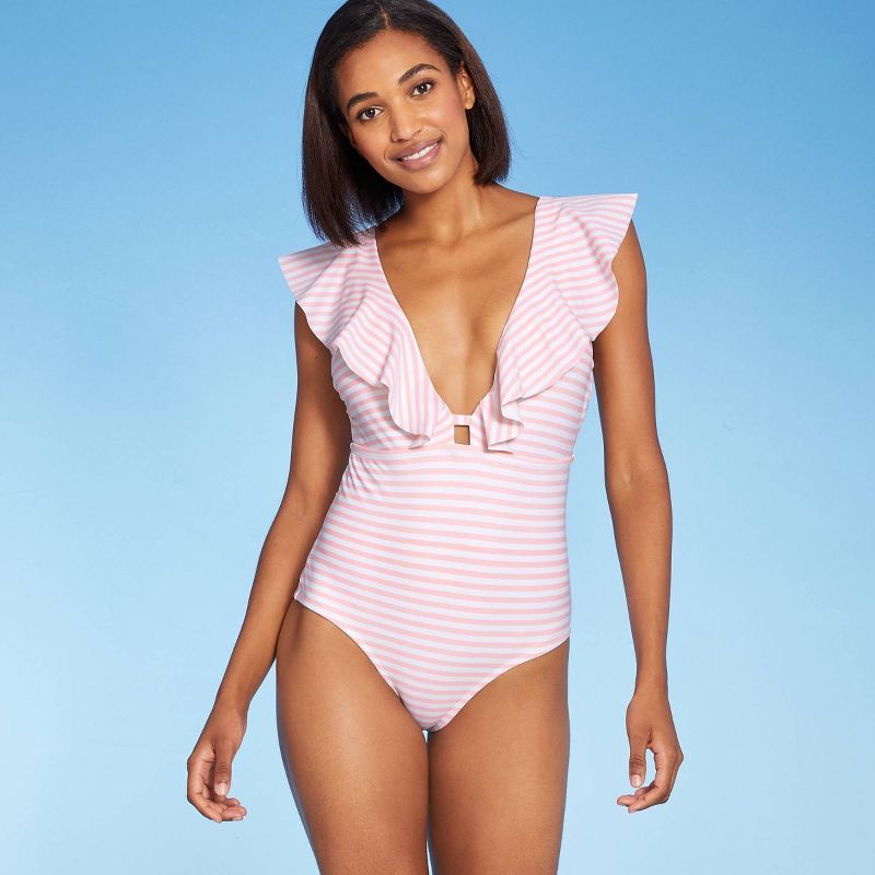 Women's Ruffle Medium Coverage One Piece Swimsuit - Kona Sol™ | Target
