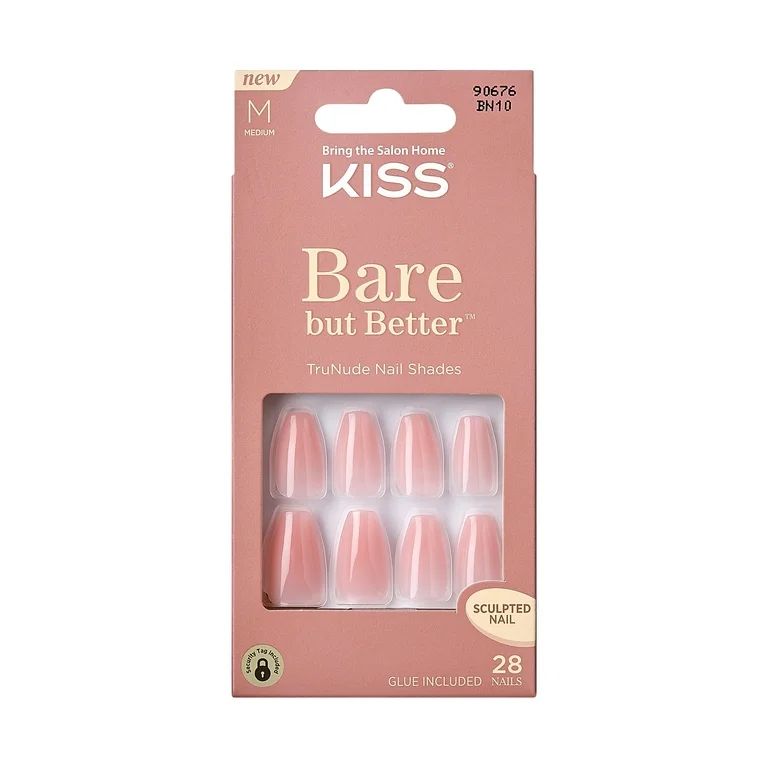 KISS Bare-But-Better TruNude Press-On Nails, Medium Length, Coffin Shaped, 31 Ct. | Walmart (US)