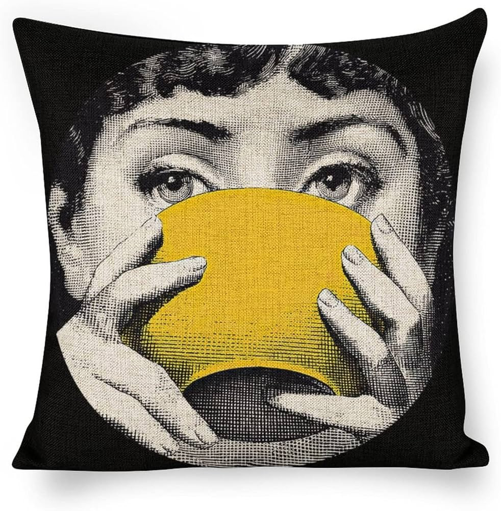 Aloked Lina Cavalieri Artificial Linen Throw Pillow Case, Decorative Cushion Cover Square Art Per... | Amazon (US)