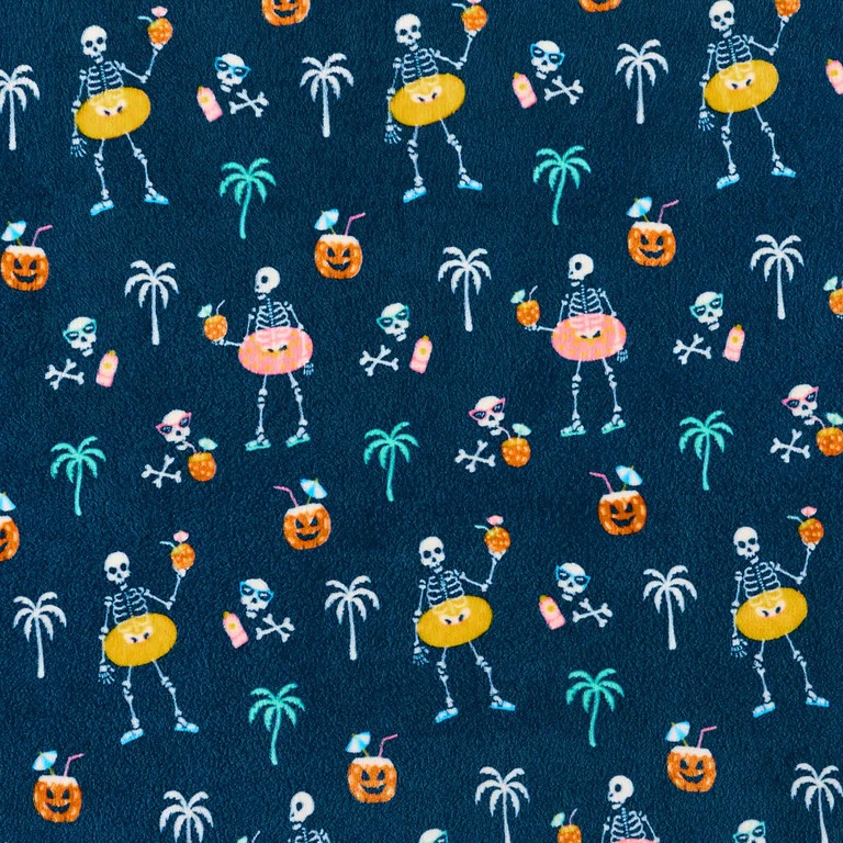 Summerween Velvet Plush Throw - Beachy Skeleton Design, for All Ages | Walmart (US)